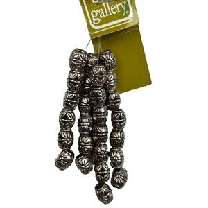 Bead Gallery Silver Tone Floral Spacer Beads 26pc Jewelry Making Craft